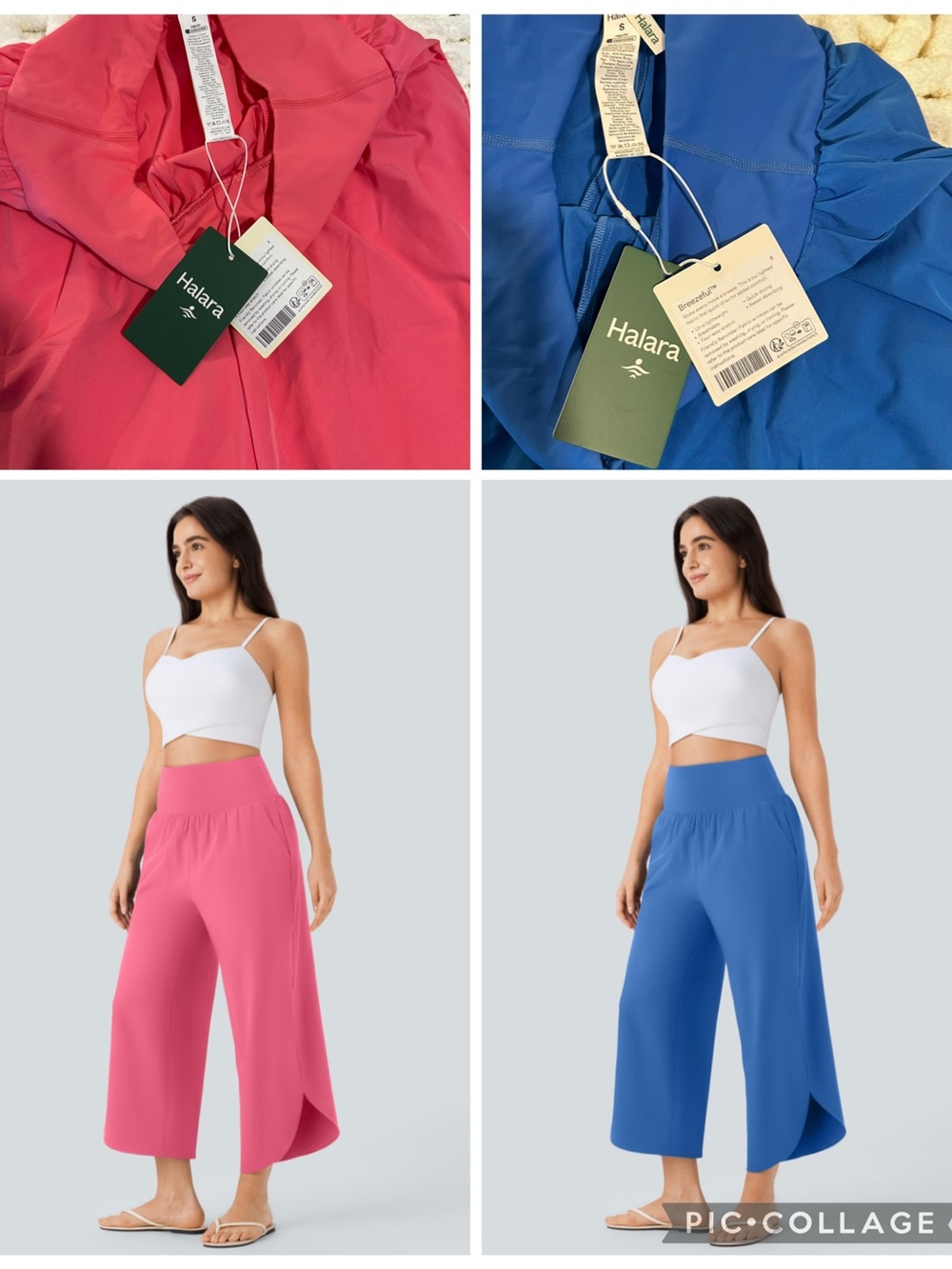 Halara Breezeful Resort Pants in Blue & Pink